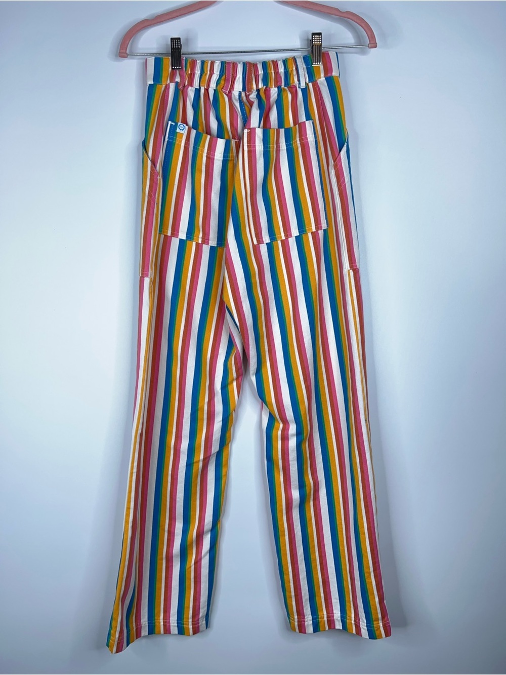 Big Bud Press Work Pants Multicolor Rainbow Stripe Straight Leg Cotton Size XS - Picture 4 of 10